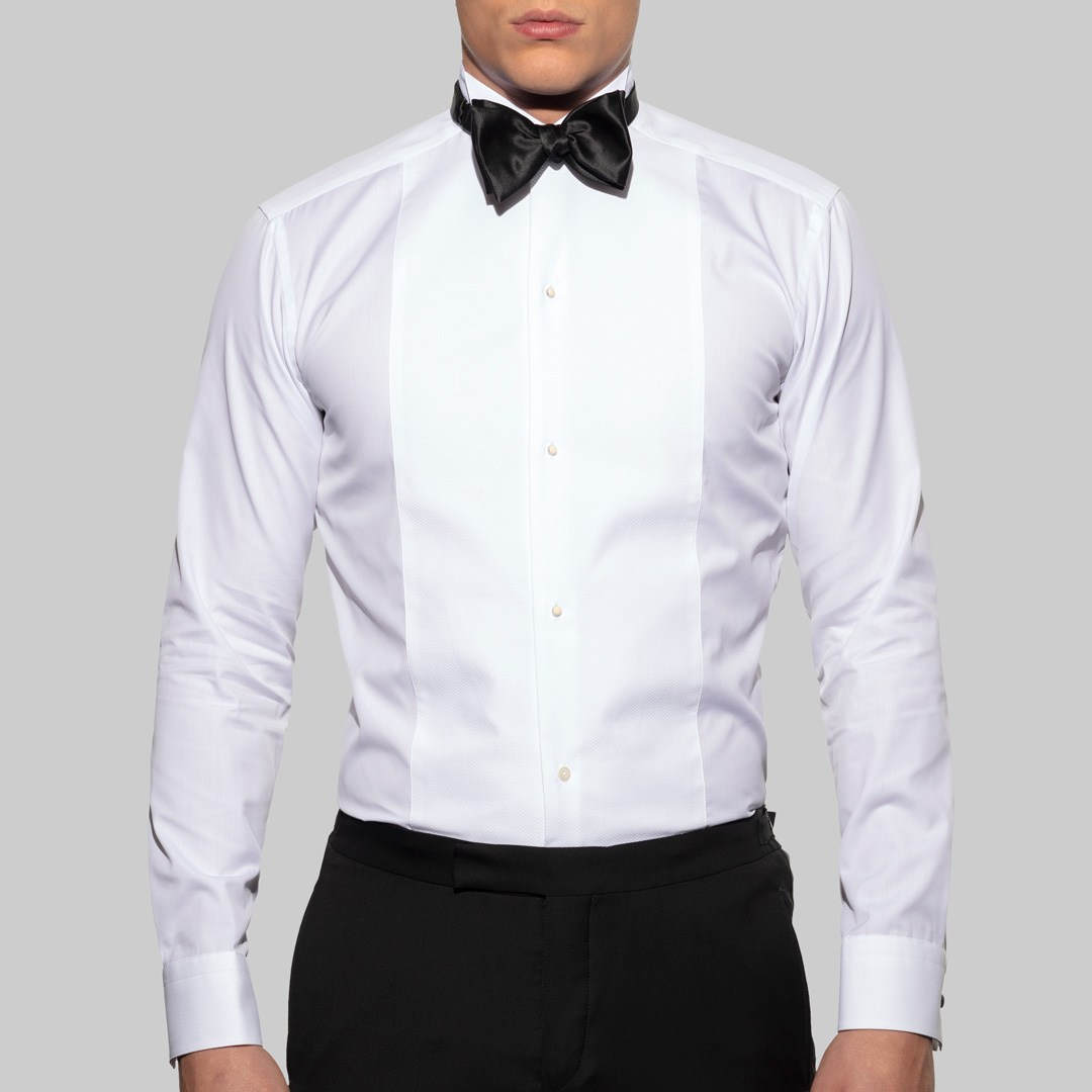 Pique white tie shirt